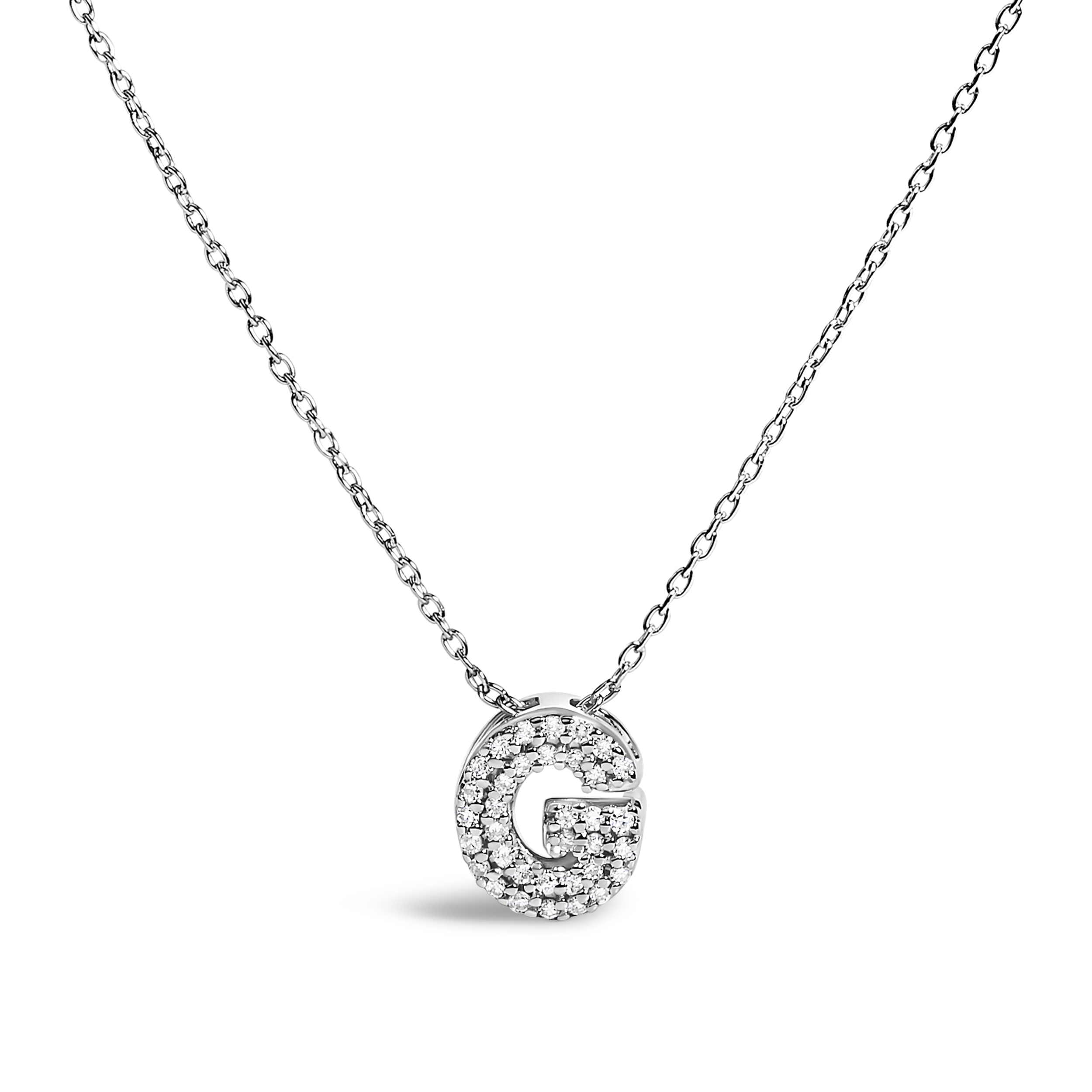 10k White Gold Diamond Accent "G" Initial